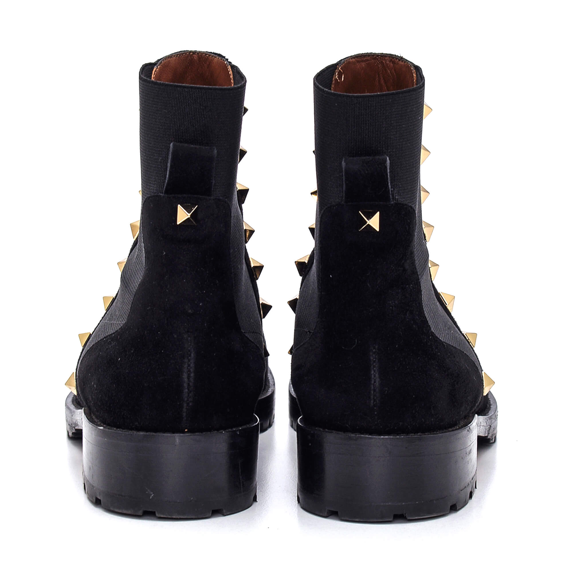  Valentino - Black Suede & Gold Rockstud Boots